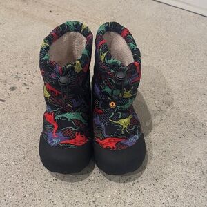 Bogs Black Multicolor Dinosaur Kids Boots
